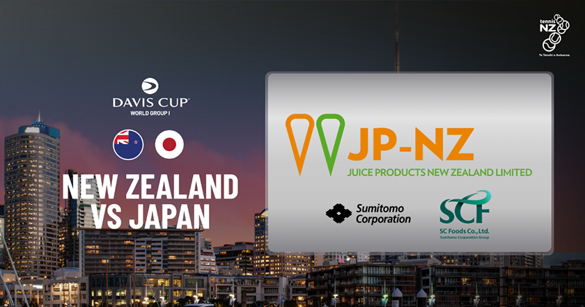 Juice Products New Zealand joins Tennis NZ as Major Sponsor of Davis Cup